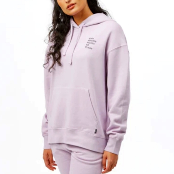 Ten Tree Eco Facts Oversized Hoodie in Lavender - Picture 1 of 7